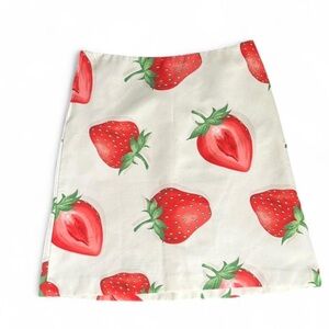 Vintage made in the USA twill strawberry print skirt